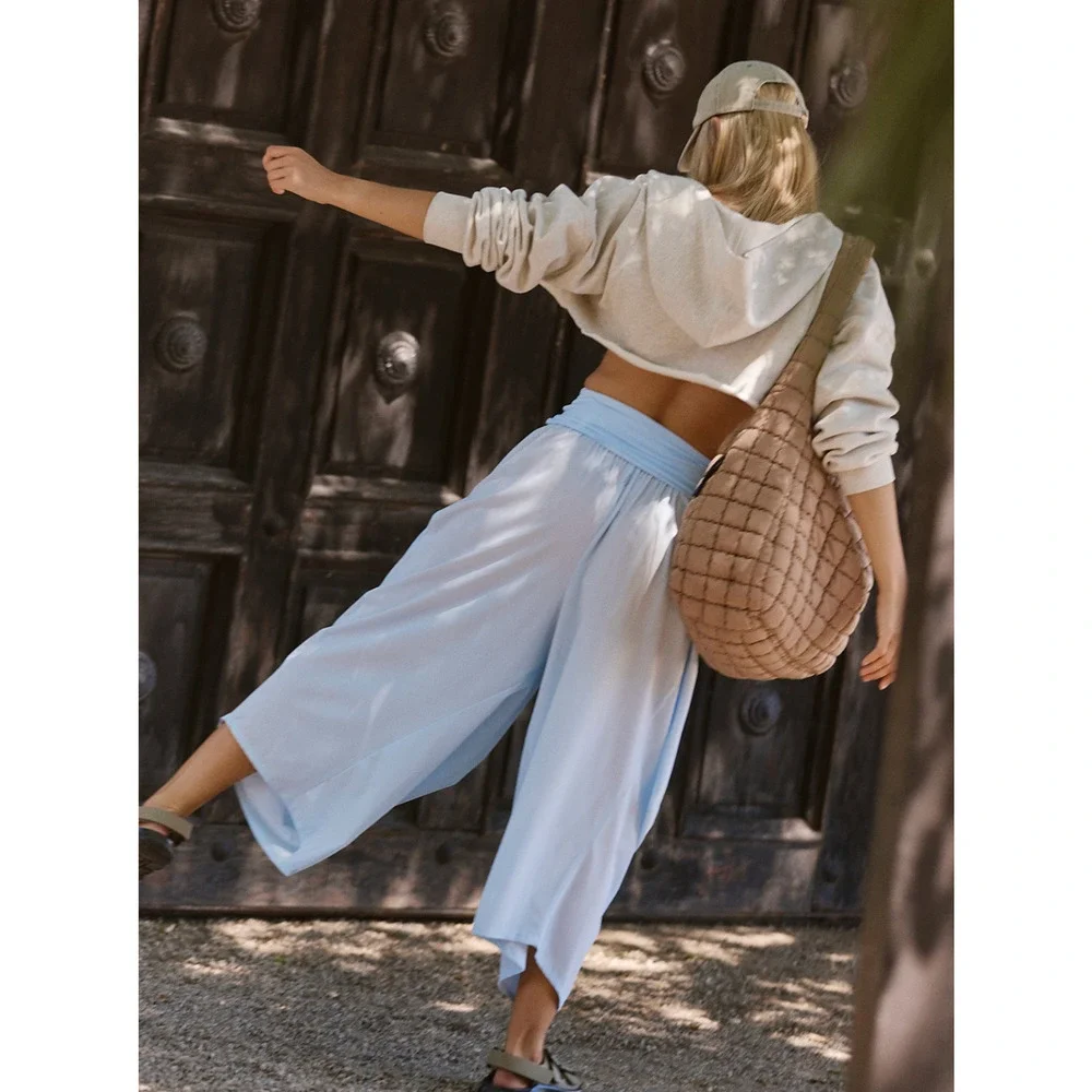 FREE PEOPLE FP MOVEMENT BLUE WAY BACK CONVERTIBLE ONE PIECE PANTS JUMPSUIT SZ S
